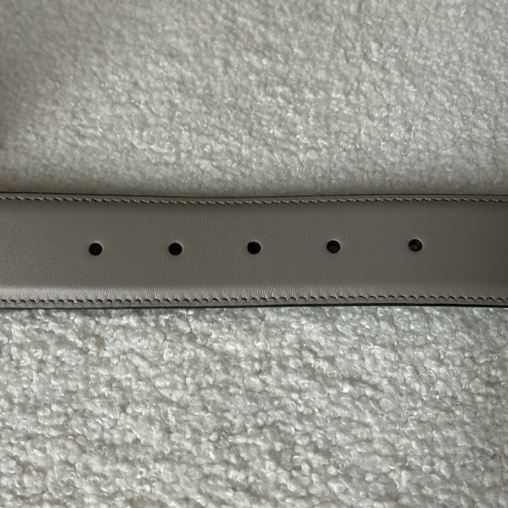 Gucci Grey Leather Belt with Gold GG Buckle - Picture 4 of 5
